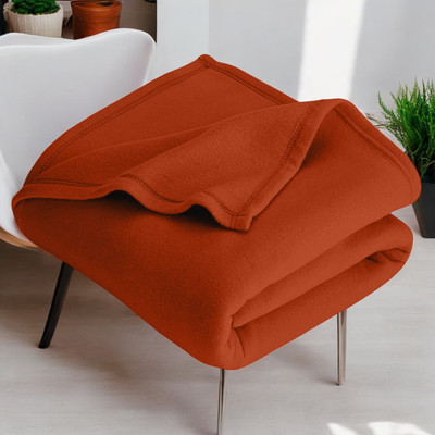 WARMZY Solid Single AC Blanket for  AC Room(Polyester, Orange)