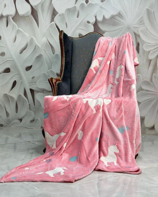 Butterthief 3D Printed Single AC Blanket for  Mild Winter(Microfiber, Baby Pink)