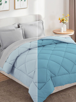 BSB HOME Solid Double Comforter for  Heavy Winter(Microfiber, Light Blue)