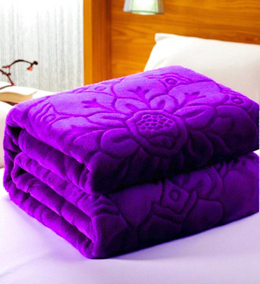 Swikon star Floral Double Mink Blanket for  Heavy Winter(Microfiber, Purple)