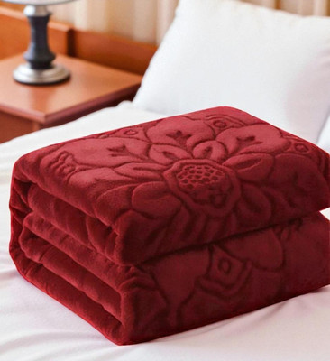 Swikon star Abstract Double Mink Blanket for  Heavy Winter(Microfiber, Maroon)