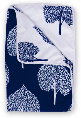 Divine Casa Printed Single Dohar for  AC Room(Microfiber, Dark Sapphire and White)
