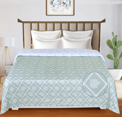 Cosy CORNER Floral Double Dohar for  Mild Winter(Cotton, Grey)