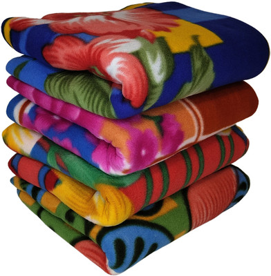 SIMAM Abstract Single Fleece Blanket for  Heavy Winter(Microfiber, Multicolor)