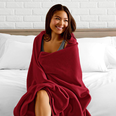 Flipkart SmartBuy Solid Double Wearable Blanket for  AC Room(Polyester, Red/solid)