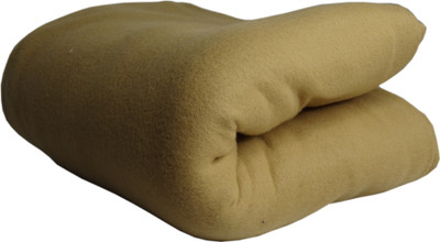 HOMIEE Solid Double Fleece Blanket for  Heavy Winter(Polyester, RUST)