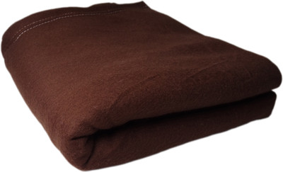 HOMIEE Solid Single Fleece Blanket for  Heavy Winter(Polyester, Brown)