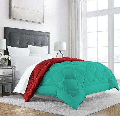 Texlux Solid Double Comforter for  Heavy Winter(Polyester, Red : Turquise)