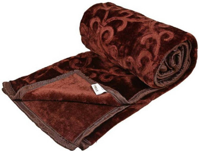ACZO FEEL Solid Double Mink Blanket for  Heavy Winter(Microfiber, Brown)