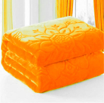 ACZO FEEL Solid Double Mink Blanket for  Heavy Winter(Microfiber, Gold)