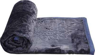 shubhbella Abstract Double Mink Blanket for  Heavy Winter(Woollen Blend, Grey)