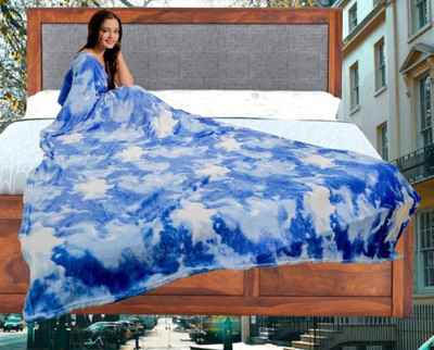 KIXTA Self Design Double AC Blanket for  AC Room(Microfiber, Blue)
