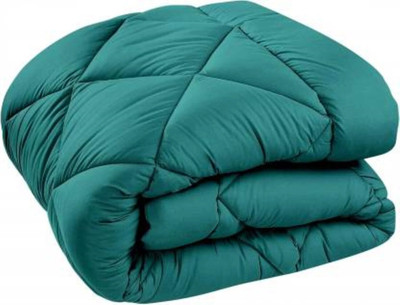 DORISTYLE Solid Single Quilt for  Heavy Winter(Microfiber, Teal & Ash Grey)