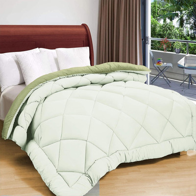 ANU INTERNATIONAL Solid Single Comforter for  Mild Winter(Microfiber, Mehendi)