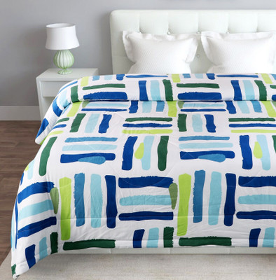 Floating Dreams Printed Double AC Blanket for  AC Room(Poly Cotton, White)
