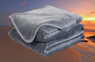 KIXTA Self Design Double AC Blanket for  AC Room(Microfiber, Grey)