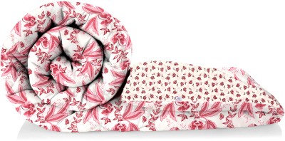 Heart Home Floral Double Dohar for  AC Room(Cotton, Pink & White)