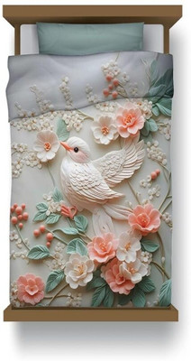 Being Handloom Cartoon Single Comforter for  AC Room(Microfiber, Bird White)