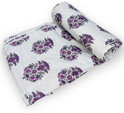 Deepak Trading Co Floral Single AC Blanket for  Mild Winter(Cotton, white&purple)