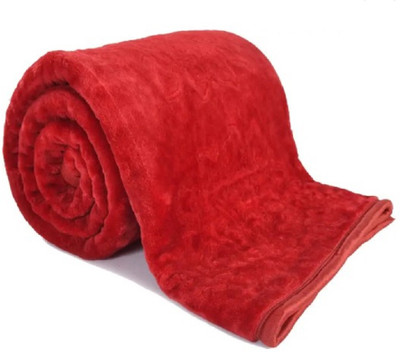 CHICERY Floral Single Mink Blanket for  Mild Winter(Microfiber, Red)