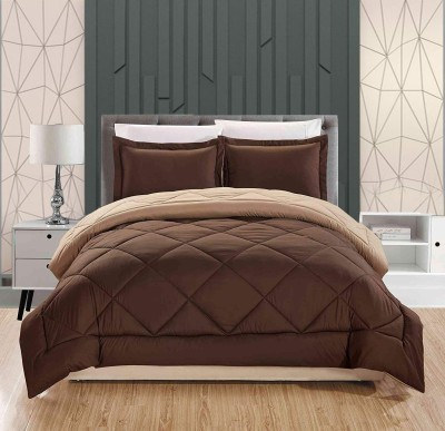 Febriva by Mild Winter Solid Double Comforter for  Heavy Winter(Polyester, Walnut & Dark Brown)