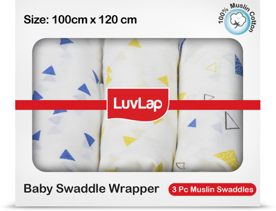 LuvLap Printed Single Swaddling Baby Blanket for  AC Room(Muslin, Multicolor 1)