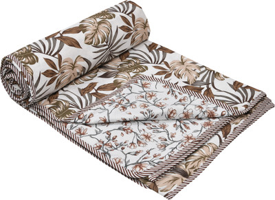 TUNDWAL'S Printed Single Dohar for  AC Room(Cotton, green patti) deal from flipkart