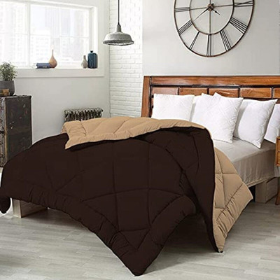 DORISTYLE Solid Single Quilt for  Heavy Winter(Polyester, Brown & Beige)