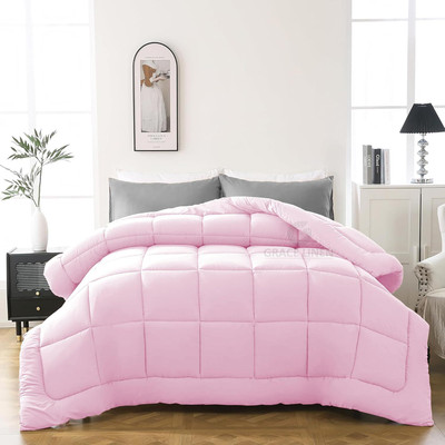 Relaxfeel Solid Double Comforter for  Heavy Winter(Poly Cotton, BabyPink)
