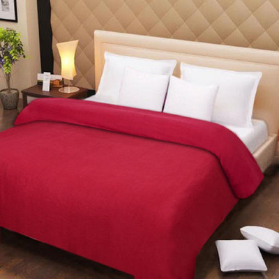 Home finery Solid Single Fleece Blanket for  AC Room(Woollen Blend, Maroon)