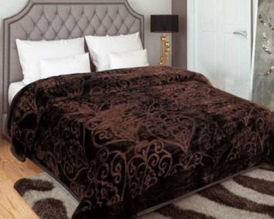 SIMAM Abstract Double Mink Blanket for  Mild Winter(Microfiber, Brown)