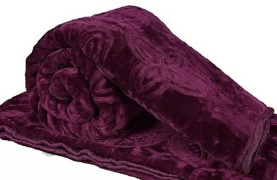 Jiviana Solid Double Woollen Blanket for  Heavy Winter(Woollen Blend, DARK WINE COLOUR)