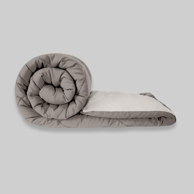 KORBIN Solid Single Comforter for  AC Room(Poly Cotton, Warm Grey-Light Grey)