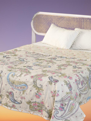 KHUSHRIT Self Design Single Comforter for  AC Room(Cotton, Multicolor)