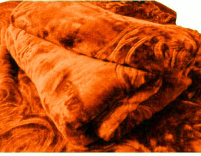 AUBORON Self Design Double Mink Blanket for  Heavy Winter(Microfiber, RUST)