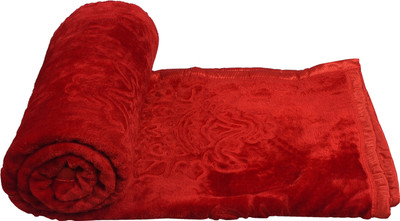 Deniyal ENTERPRISES Solid Single AC Blanket for  AC Room(Microfiber, Red)
