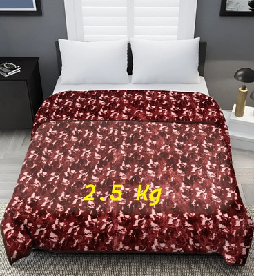 SPANGLE Printed King Mink Blanket for  Heavy Winter(Microfiber, Maroon)
