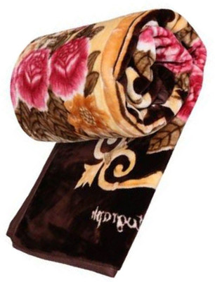 GKM Floral Double Mink Blanket for  Heavy Winter(Microfiber, Multicolor)