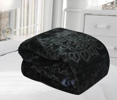 SPANGLE Self Design Double AC Blanket for  AC Room(Microfiber, Grey)