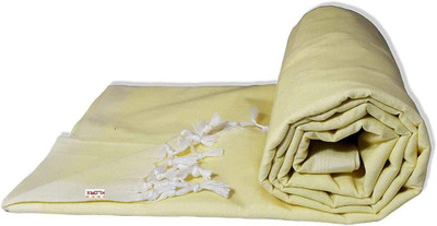 KLORIX Solid Single Top Sheet for  AC Room(Cotton, Lemon)