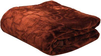 blankito Abstract Single Mink Blanket for  Mild Winter(Polyester, Brown 1167)
