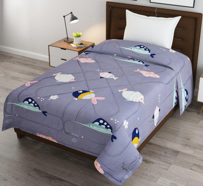 BLENZZA DECO Cartoon Single Comforter for  AC Room(Microfiber, pupper)