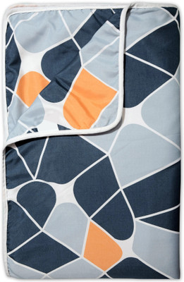 Divine Casa Printed Single Dohar for  AC Room(Microfiber, Navy Blue and Orange)