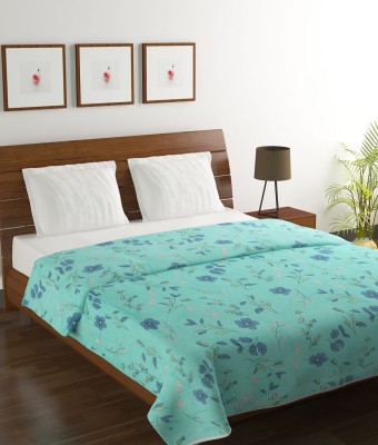 BELLA TRUE Floral Double Comforter for  AC Room(Microfiber, Green)