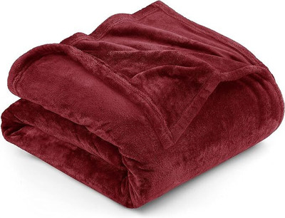 BSB HOME Solid Single AC Blanket for  Heavy Winter(Polyester, Maroon)