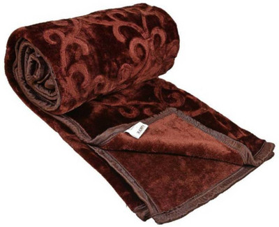 ACZO FEEL Solid Double Mink Blanket for  Heavy Winter(Microfiber, Brown)