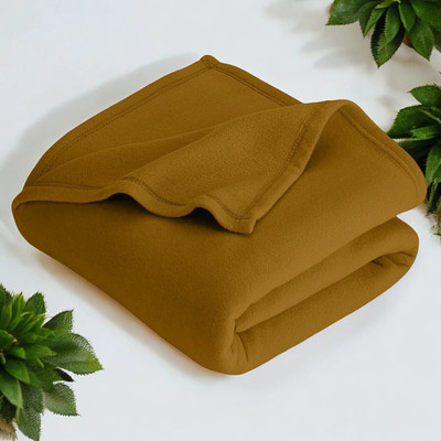 WARMZY Solid Single AC Blanket for  Mild Winter(Polyester, Beige)