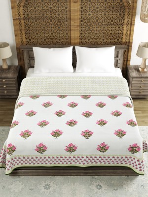 Blocks Of India Paisley Double Dohar for  AC Room(Cotton, Green, Pink)