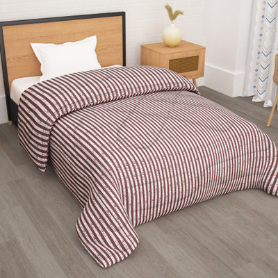 Story@home Printed Single Comforter for  AC Room(Microfiber, Maroon)