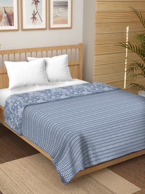 KEA Printed Double Dohar for  AC Room(Cotton, Ocean Blue)